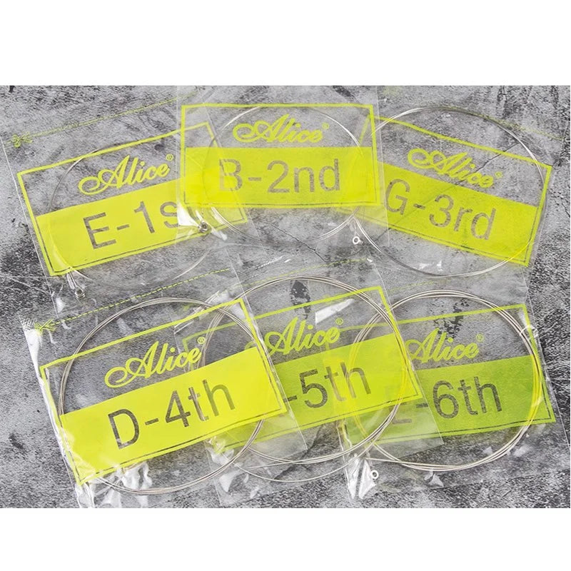 6 Sets Electric Guitar Strings Alice A507 Guitar Strings Steel Core Nickel Plated Wound Alloy Wire Packs Guitar Strings