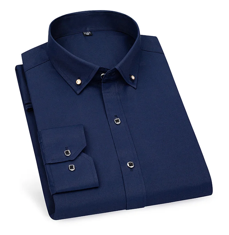 Hot Sale Men's Dress Shirt Formal Long Sleeve Spring Thin Business Basic Diamond Button Social Black Party Wedding Man Clothing
