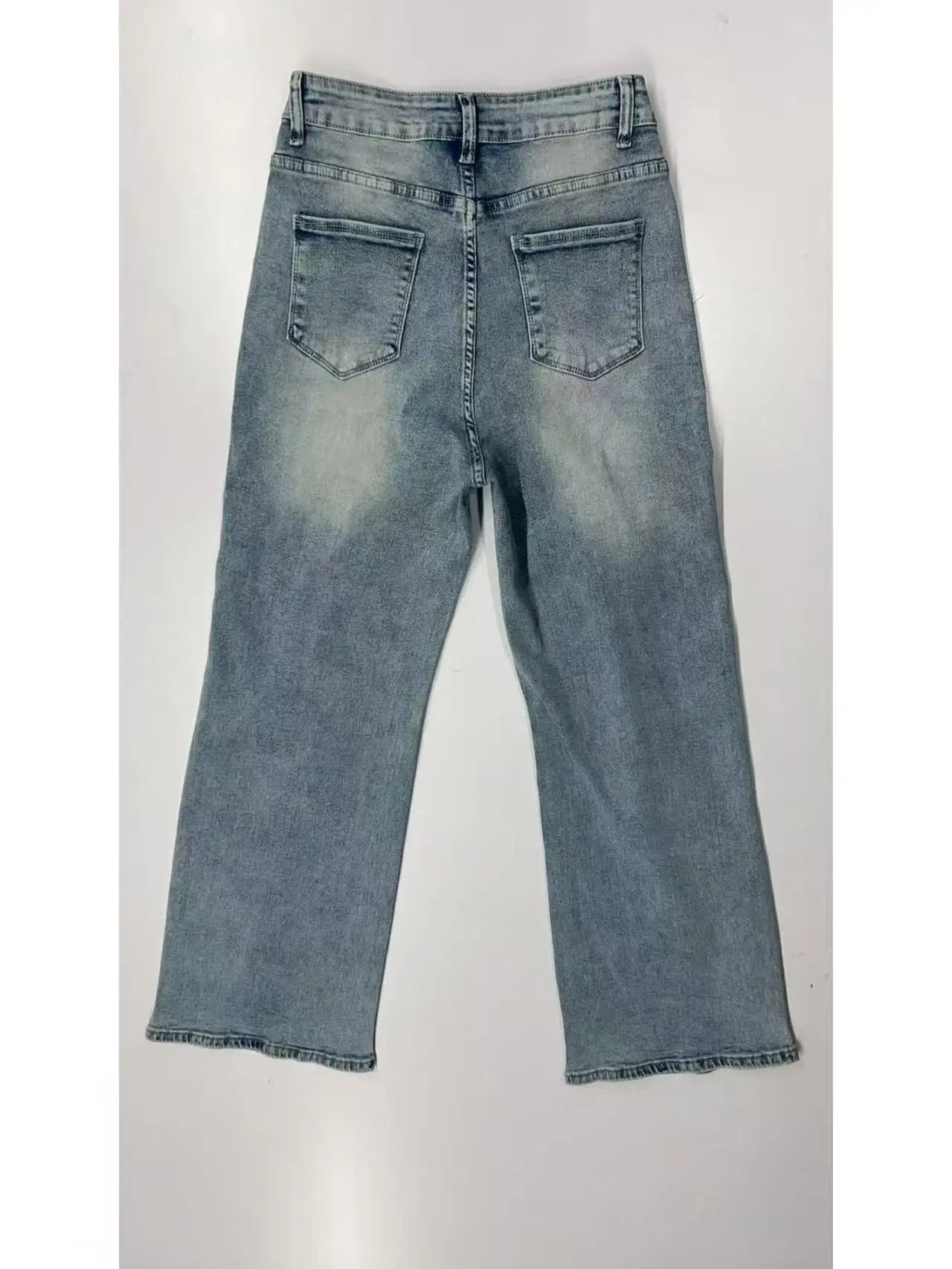 Women High Waist Ripped Wide Leg Jeans Vintage Light Wash Distressed Hole Denim Pants Streetwear Baggy Loose Fit Flare Jeans Y2K Grunge Aesthetic Casual Daily Trousers For Ladies