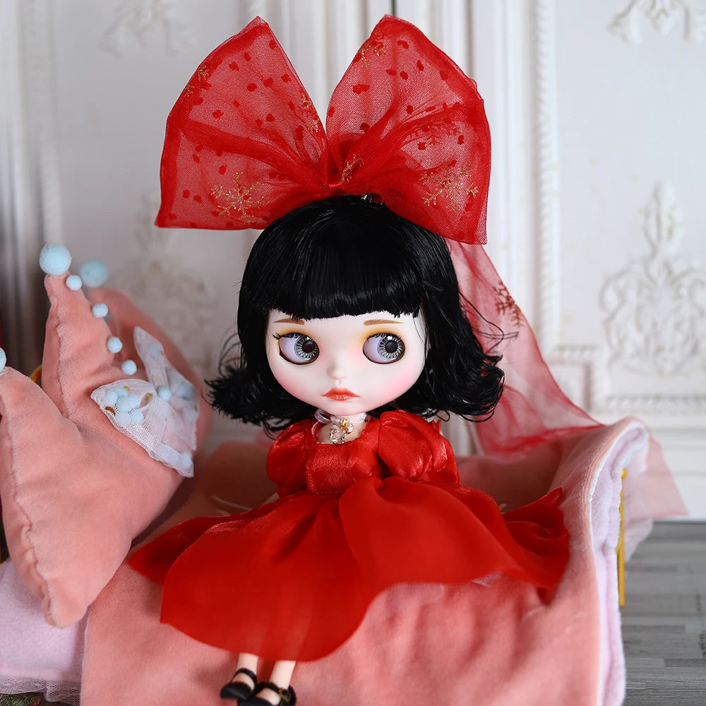 ICY DBS Blyth Doll White Skin joint Body Matte Face Cute Short Hair Playful Doll DIY SD Gift Toys