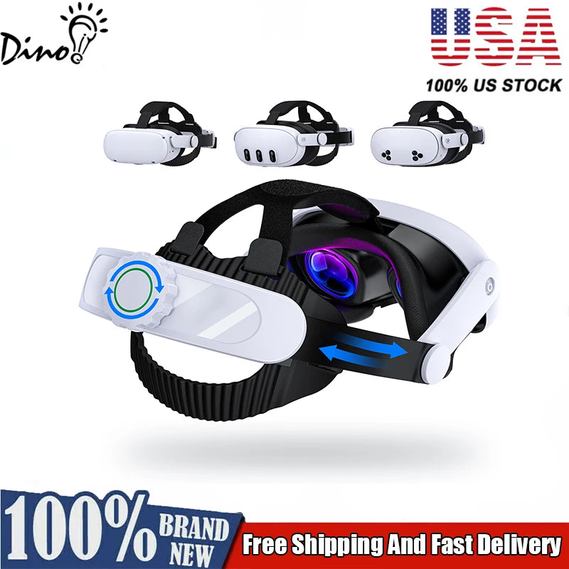 DinoFire MV1000 Head Strap For Meta Quest 3S/Quest 3/Quest 2  Head Strap Compatible for Oculus Head Strap