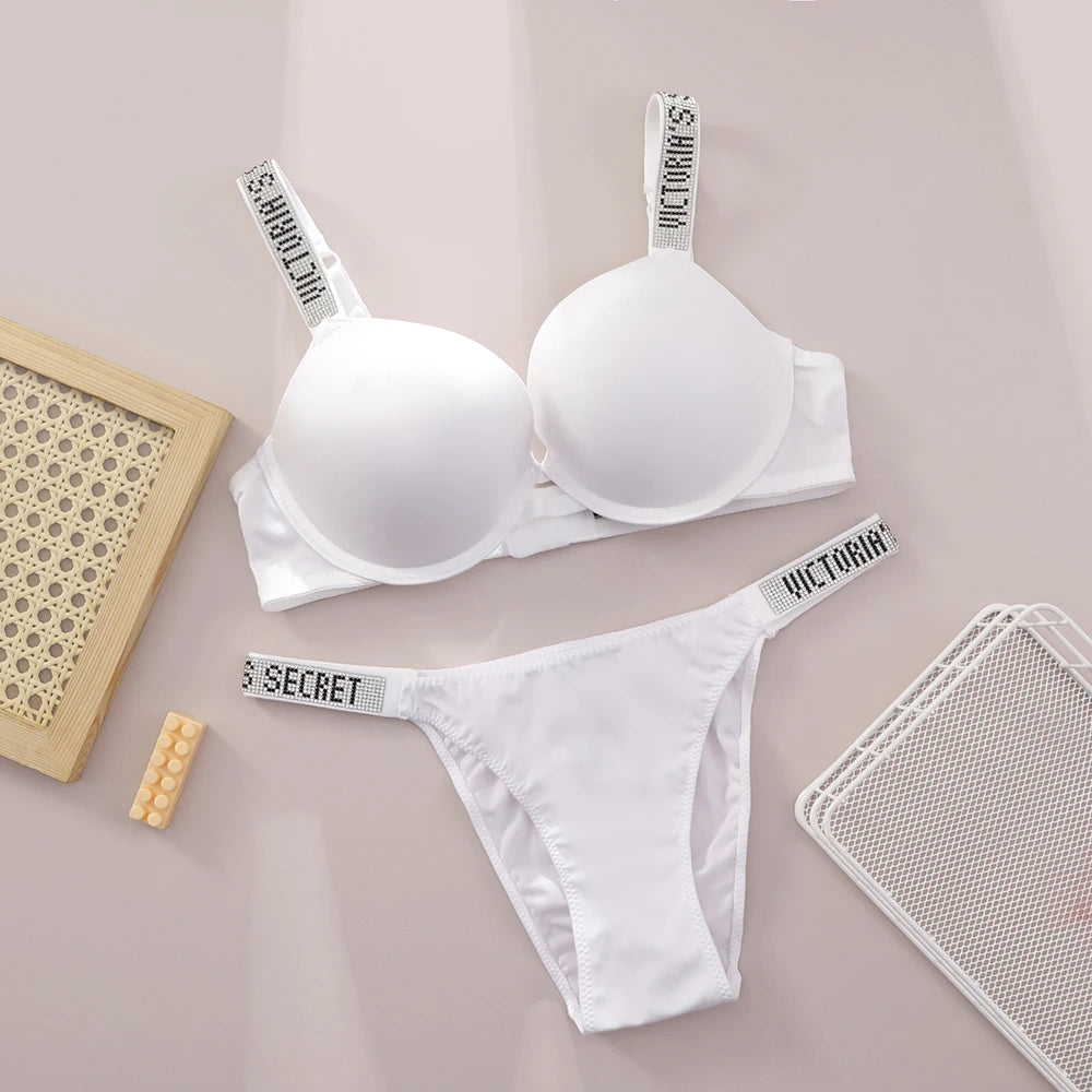 V Women Lace Push Up Bralette Seamless Comfortable Breathable Lingerie Home Wear Set Lingerie Set Underwear Set Bra Panty Set
