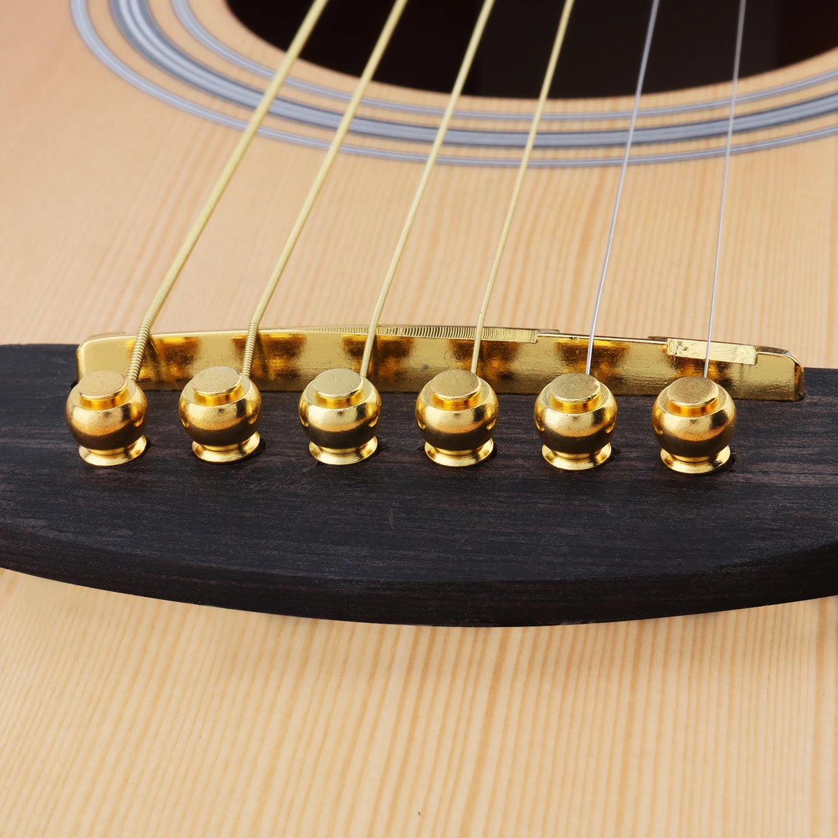 8pcs Brass Guitar Saddle Nut Bridge Pins Set for 6 String Acoustic Folk Guitar 72mm Saddle Replacement Upgrade Kit