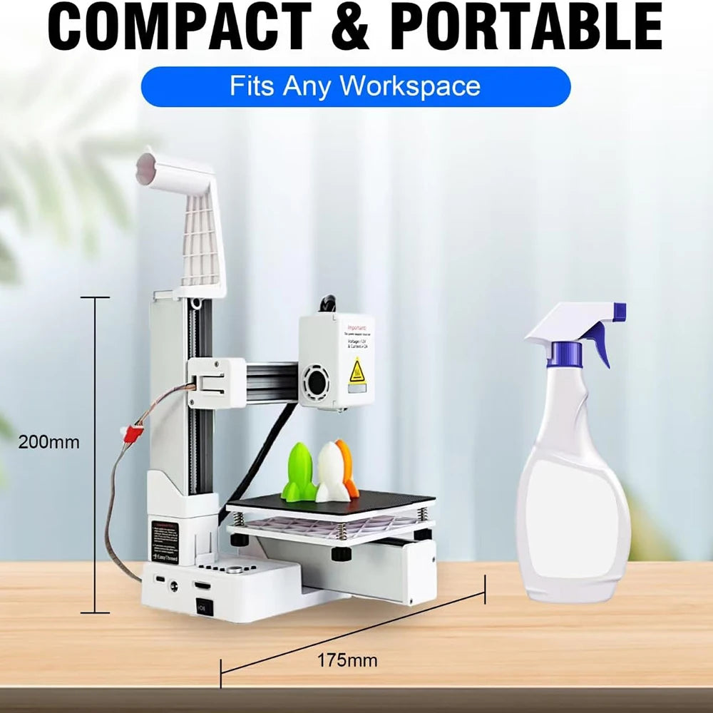 EasyThreed K10 Desktop Mini 3D Printer, Low Noise FDM 3D Printing Machine with Quick Bed Leveling, Portable Safe Printer for Youth STEM Learning Parent Child DIY Projects