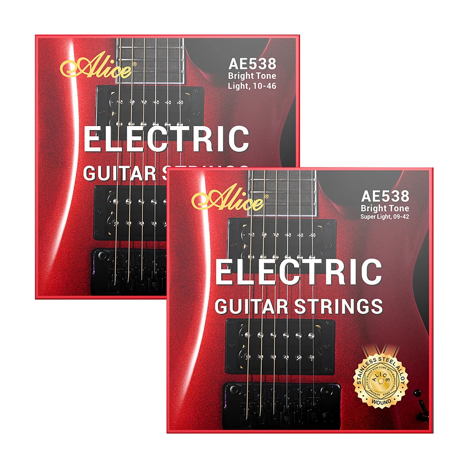 Alice AE538 Electric Guitar Strings 09-42/10-46 Hexagonal Steel Core Stainless Steel Alloy For a Forceful Guitar Accessories