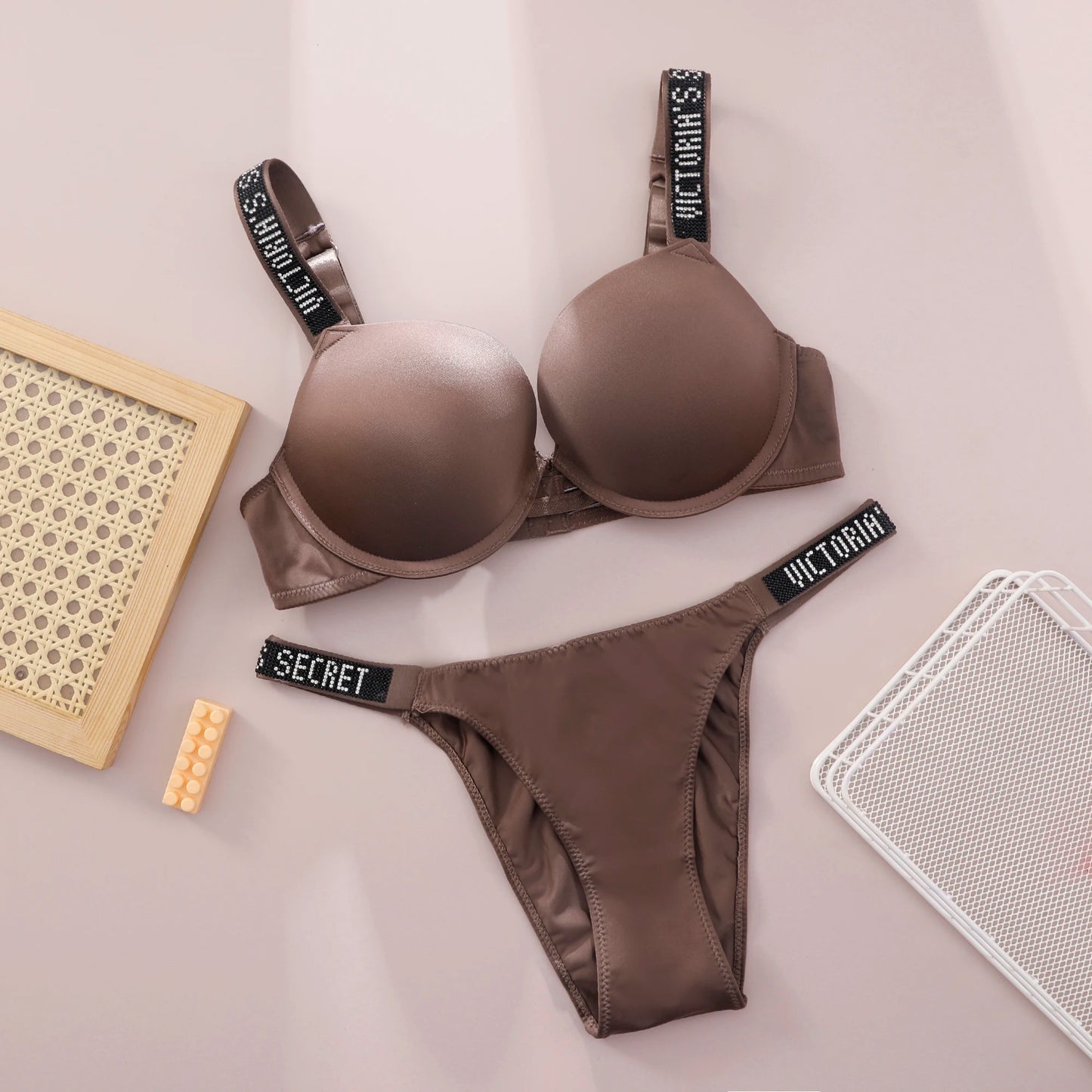 V Women Lace Push Up Bralette Seamless Comfortable Breathable Lingerie Home Wear Set Lingerie Set Underwear Set Bra Panty Set