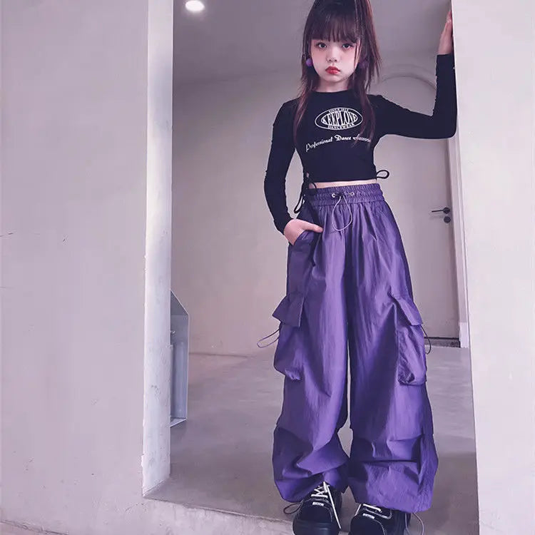 Teenage Girls Clothing Children Pants Kids Clothes Summer Streetwear Hip-hop Street Dance Casual Cargo Pants Fashion