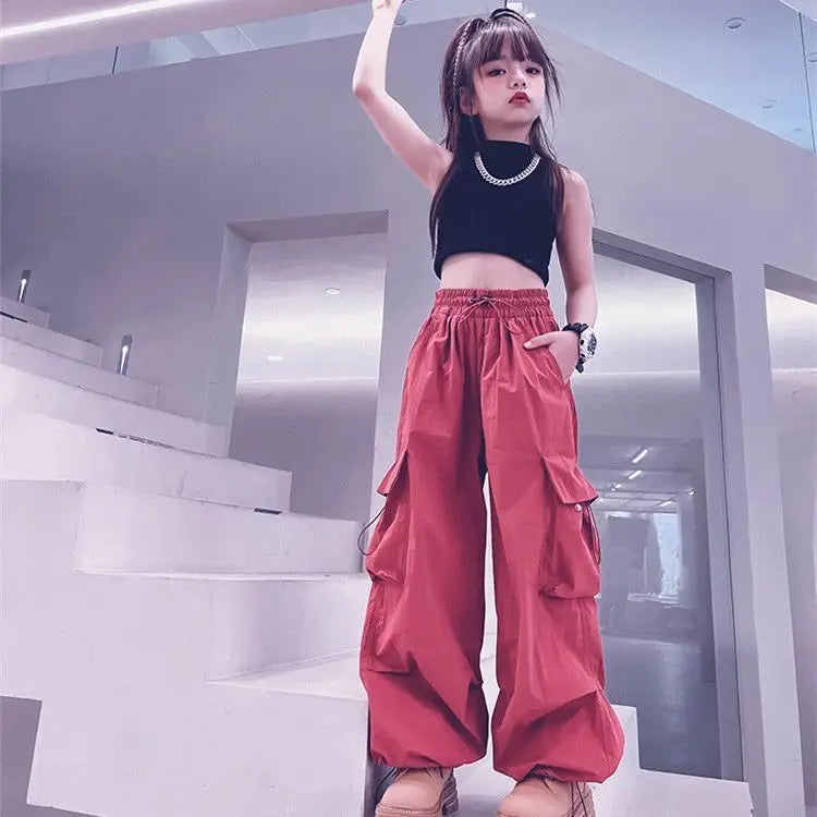 Teenage Girls Clothing Children Pants Kids Clothes Summer Streetwear Hip-hop Street Dance Casual Cargo Pants Fashion