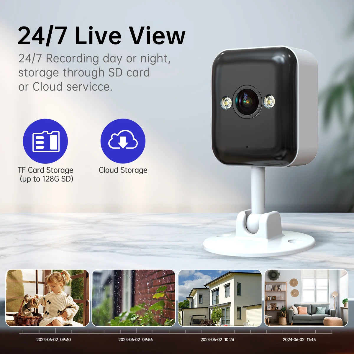 JOOAN 3MP Wifi IP Camera Motion Detection Two-way audio Baby Monitor Smart Home Security Camera