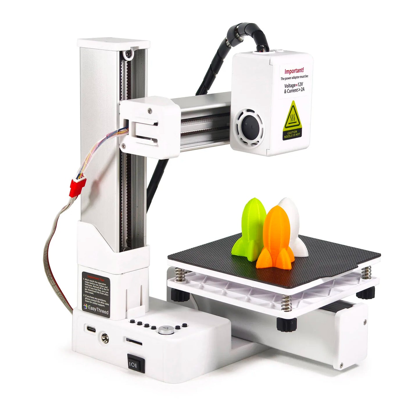 EasyThreed K10 Desktop Mini 3D Printer, Low Noise FDM 3D Printing Machine with Quick Bed Leveling, Portable Safe Printer for Youth STEM Learning Parent Child DIY Projects