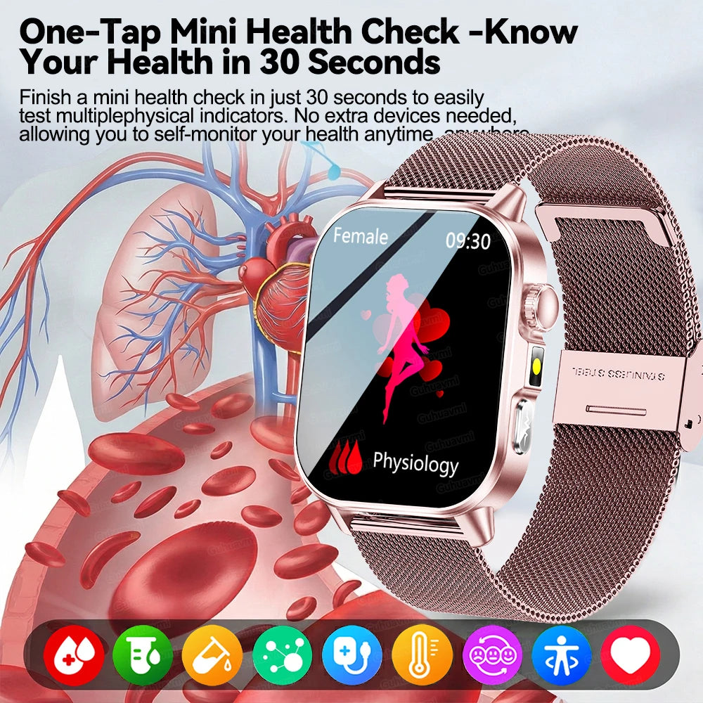 New Precise Health Care Smart Watch ECG+HRV Uric Acid Blood Lipids Emotional Perception Bluetooth Call Smartwatchs For Men Women