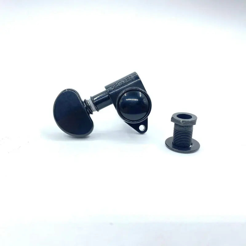 Grover  6Pcs Guitar Tuning Machine Heads Set 3L+3R Black Sealed Tuners Keys for Electric Acoustic Guitar Replacement Pa