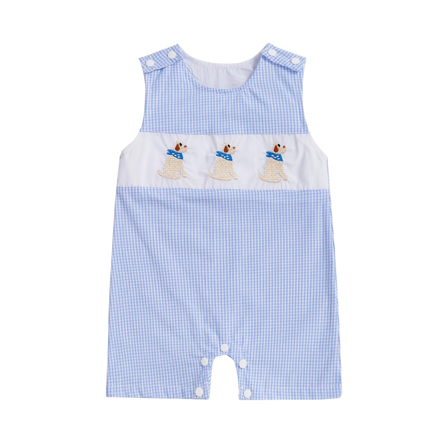 New Baby Boy Romper Cute Embroidered Sleeveless Buttons Short Jumpsuits 2026 Summer Toddler Overalls 0-18M