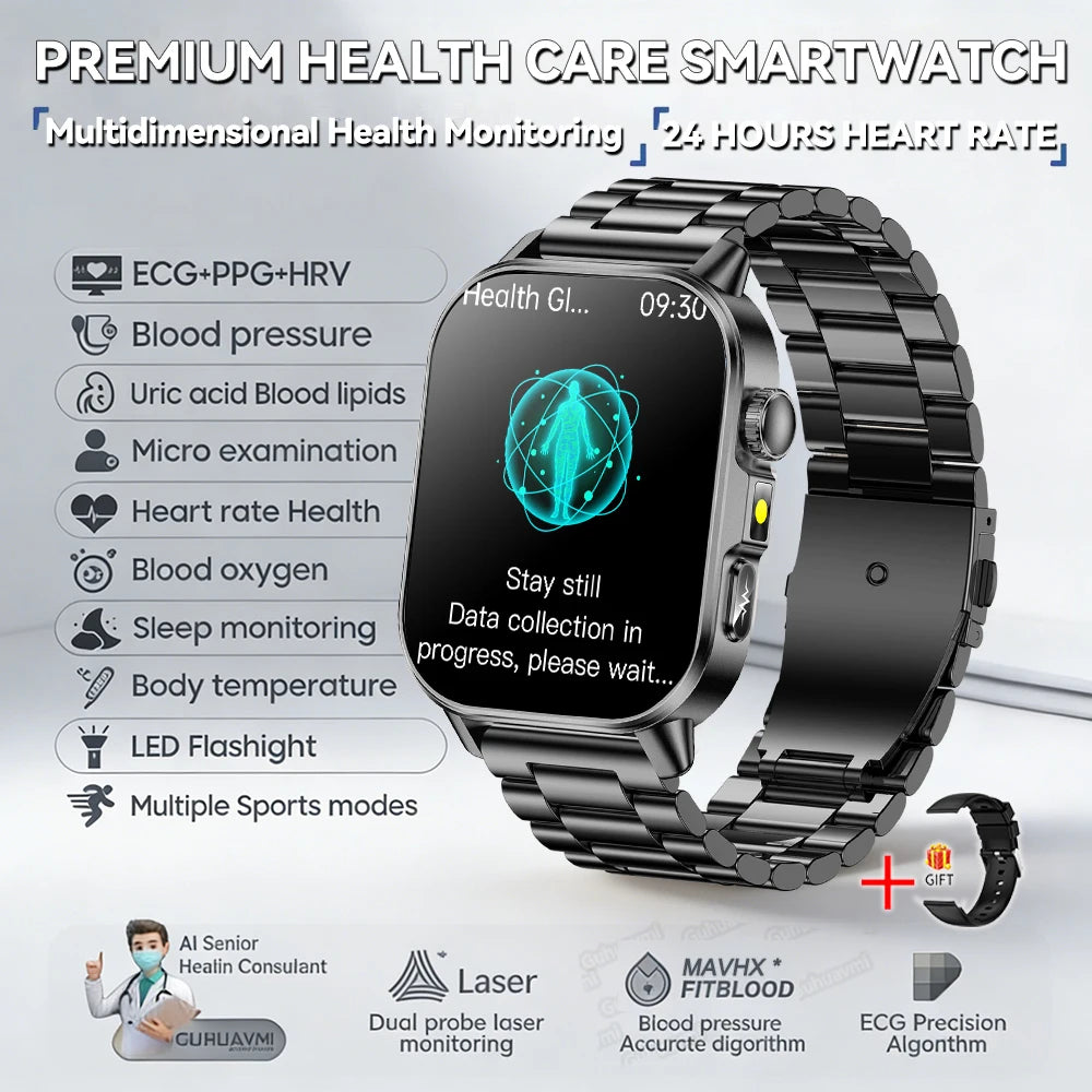 New Precise Health Care Smart Watch ECG+HRV Uric Acid Blood Lipids Emotional Perception Bluetooth Call Smartwatchs For Men Women