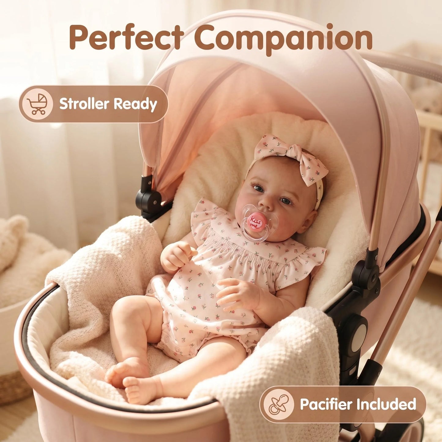 NPK 22inch Penny Cloth Body Toddler Newborn Doll Princess Lifelike Reborn Soft Touch 3D Skin Art Doll with Hand Draw Hair