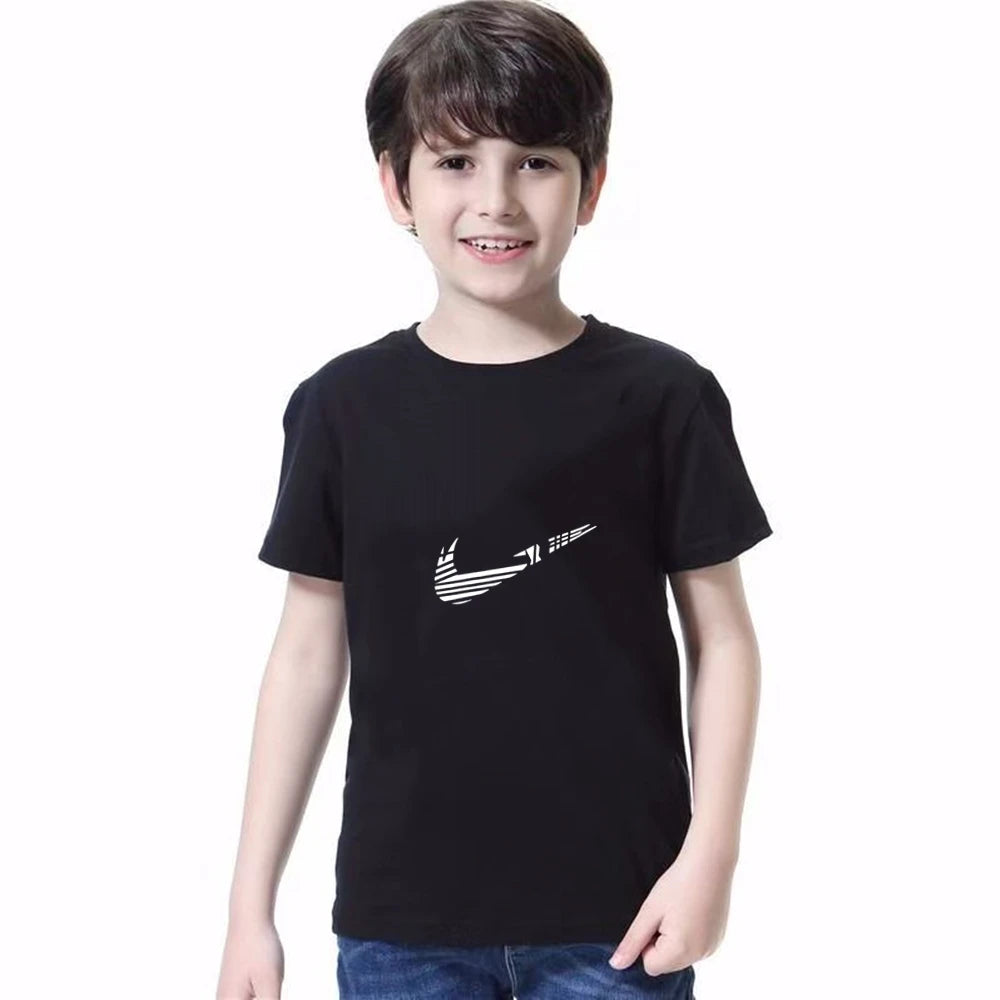 Children Set white T-shirt Short-Sleeved+Shorts Boy Girl Toddler 3-12Years Casual Sports Brand cool Fashio Clothes Summer