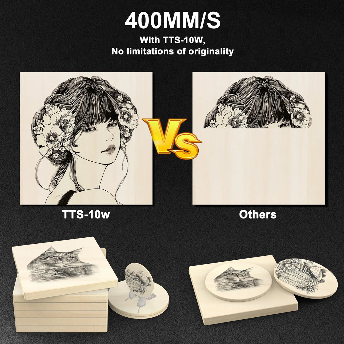 TwoTrees TTS-10 Pro Laser Engraver Stainless Steel Engraving Machine DIY Woodwork Cutting Machine 445±5nm Blue Light Cnc Machine