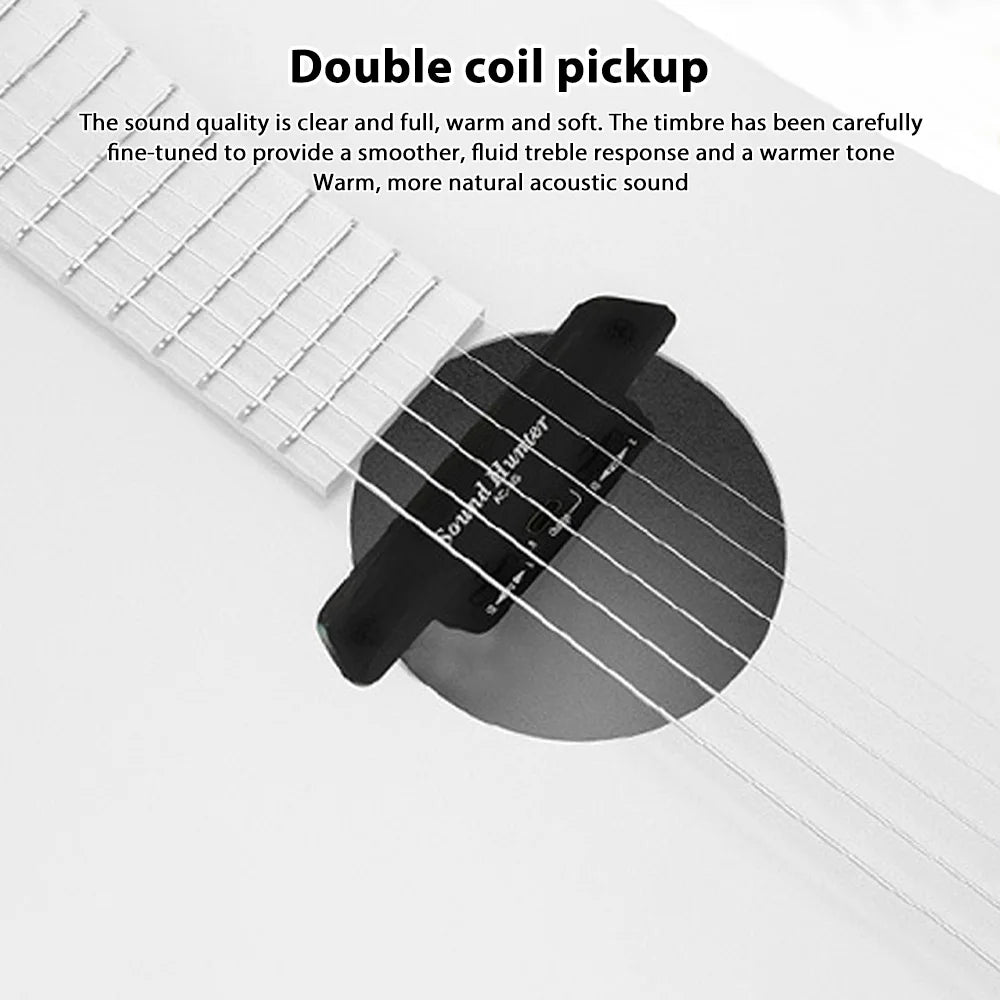 Sound Hunter Guitar Pickup Wooden Guitar Sound Hole Vibration Pickup Active Pickup System Dual Coil Pickup No Punching for Guita