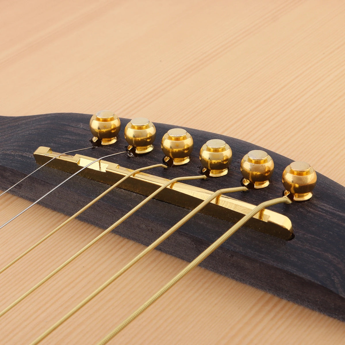 8pcs Brass Guitar Saddle Nut Bridge Pins Set for 6 String Acoustic Folk Guitar 72mm Saddle Replacement Upgrade Kit
