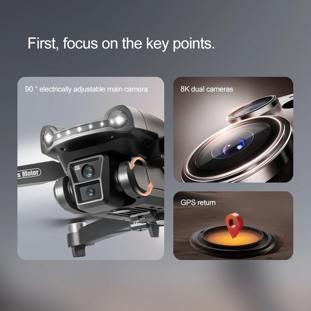 Lenovo V198MAX GPS Return Drone 5G 8K HD Dual Camera Dron Remote With Screen Laser Obstacle Avoidance Drone RC Toys Gifts FPV