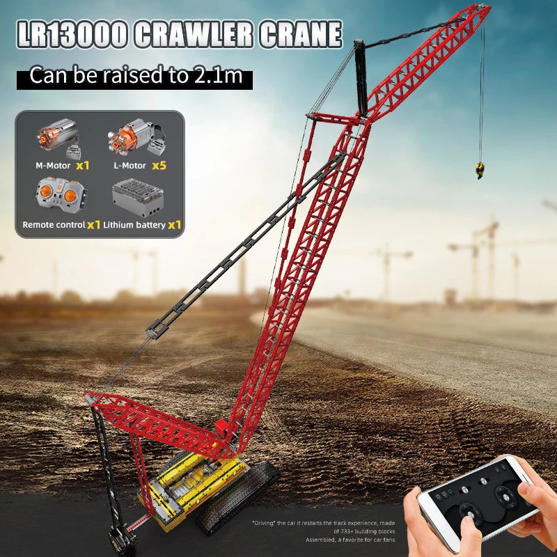 Mould King 17015 Technical Car Toys The RC Crawler Crane LR13000 Building Block Assembly Truck Brick Set Kids Christmas Gift
