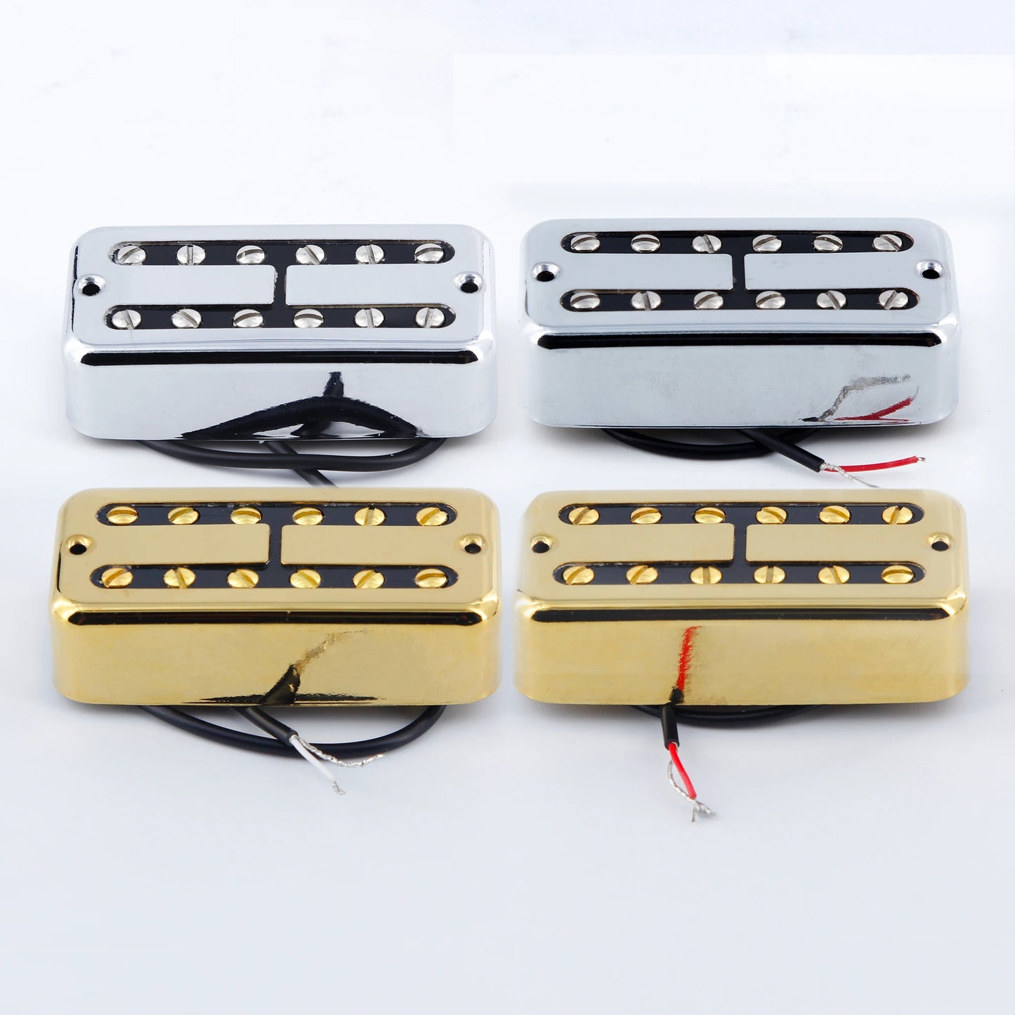 FLEOR Alnico II Electric Guitar Neck/Bridge Humbucker Pickup for FT Style Guitar, Chrome/Gold