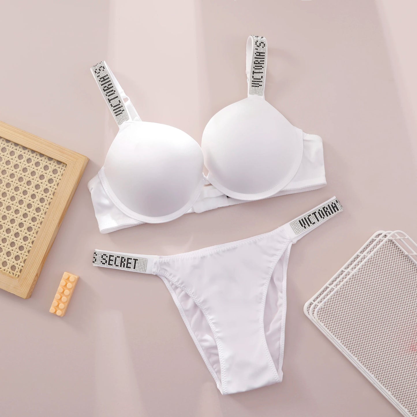 V Women Lace Push Up Bralette Seamless Comfortable Breathable Lingerie Home Wear Set Lingerie Set Underwear Set Bra Panty Set