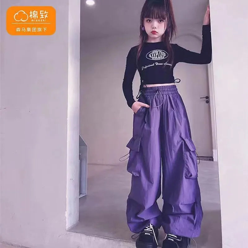 Teenage Girls Clothing Children Pants Kids Clothes Summer Streetwear Hip-hop Street Dance Casual Cargo Pants Fashion