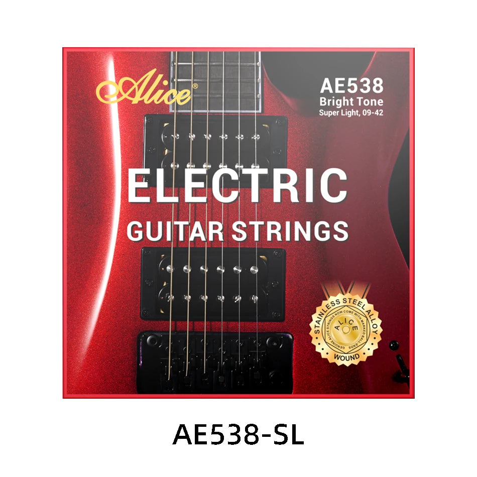 Alice AE538 Electric Guitar Strings 09-42/10-46 Hexagonal Steel Core Stainless Steel Alloy For a Forceful Guitar Accessories