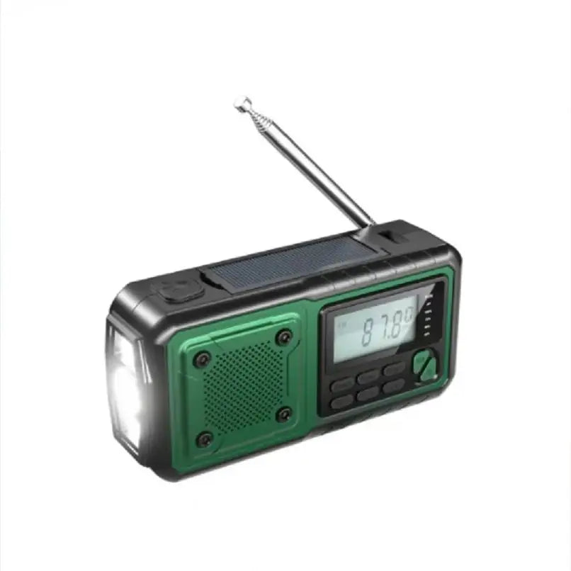 Multifunction Emergency Crank Power Station Radio - FM/AM/SW Portable with Power Bank Camping Torch Reading Lamp - Disaster Prep