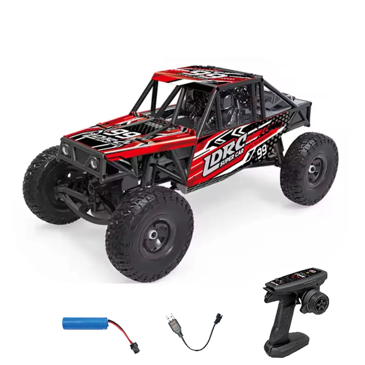 US Stock Toys 1/18 LDRC LD18499 2.4G RC Climbing Car 4*4 Remote Control Vehicle 280 Brushed Motor ESC Ready to Run Battery Servo