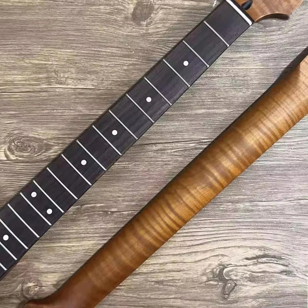 Tiger Flame ST-Style Electric Guitar Neck Stainless 22 Frets Rosewood Fingerboard for Guitar Lover Replacement Part