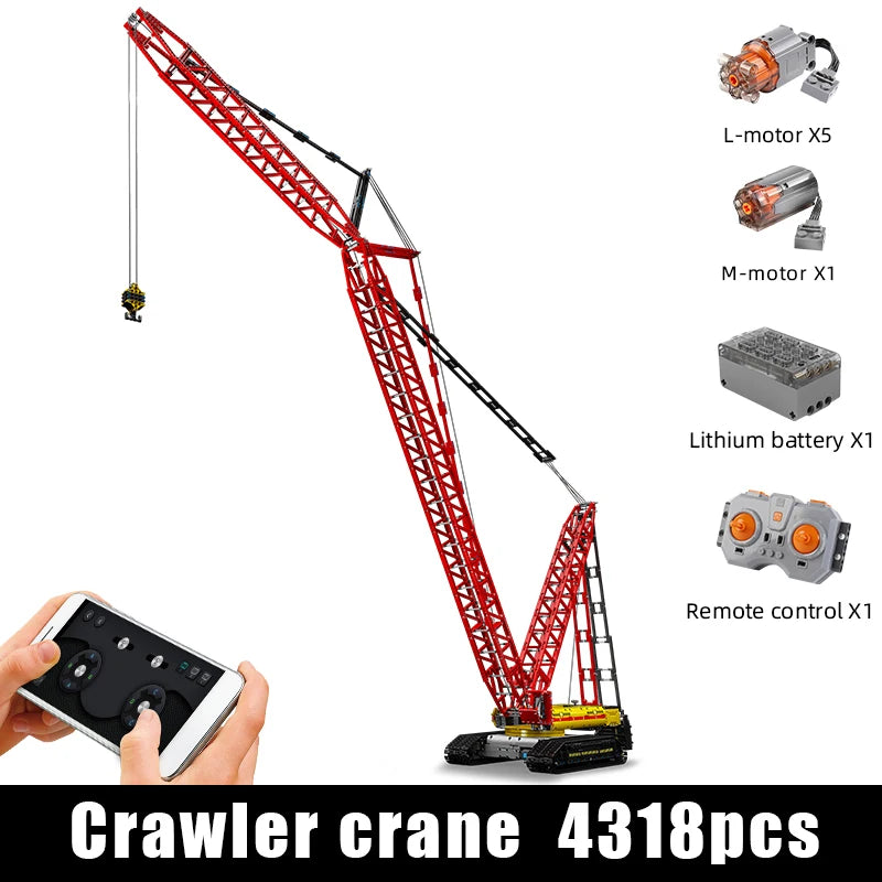 Mould King 17015 Technical Car Toys The RC Crawler Crane LR13000 Building Block Assembly Truck Brick Set Kids Christmas Gift