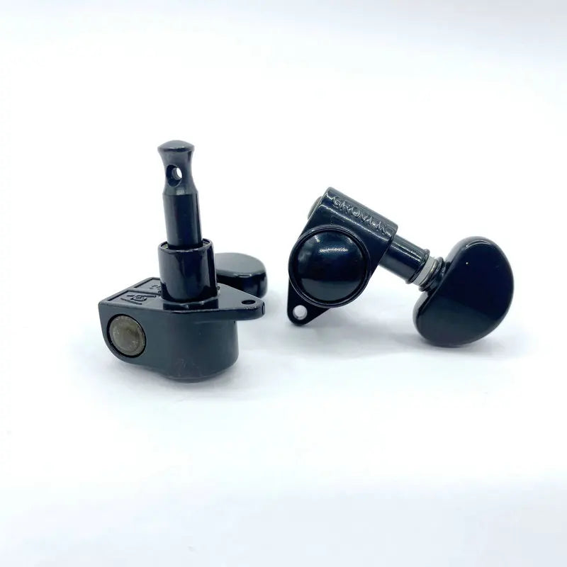 Grover  6Pcs Guitar Tuning Machine Heads Set 3L+3R Black Sealed Tuners Keys for Electric Acoustic Guitar Replacement Pa