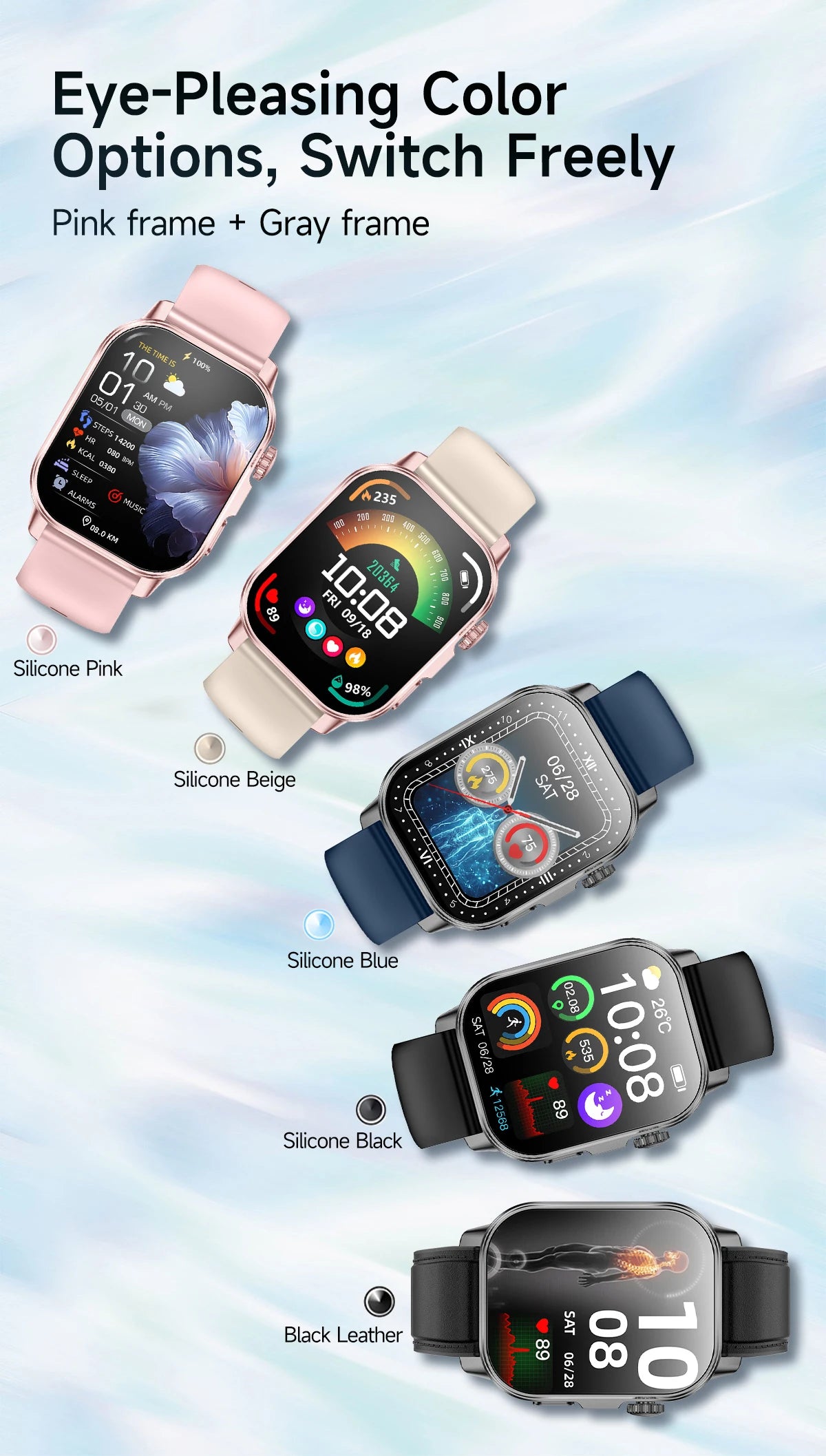 New Precise Health Care Smart Watch ECG+HRV Uric Acid Blood Lipids Emotional Perception Bluetooth Call Smartwatchs For Men Women