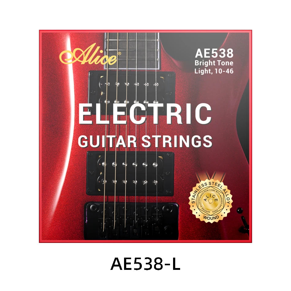 Alice AE538 Electric Guitar Strings 09-42/10-46 Hexagonal Steel Core Stainless Steel Alloy For a Forceful Guitar Accessories