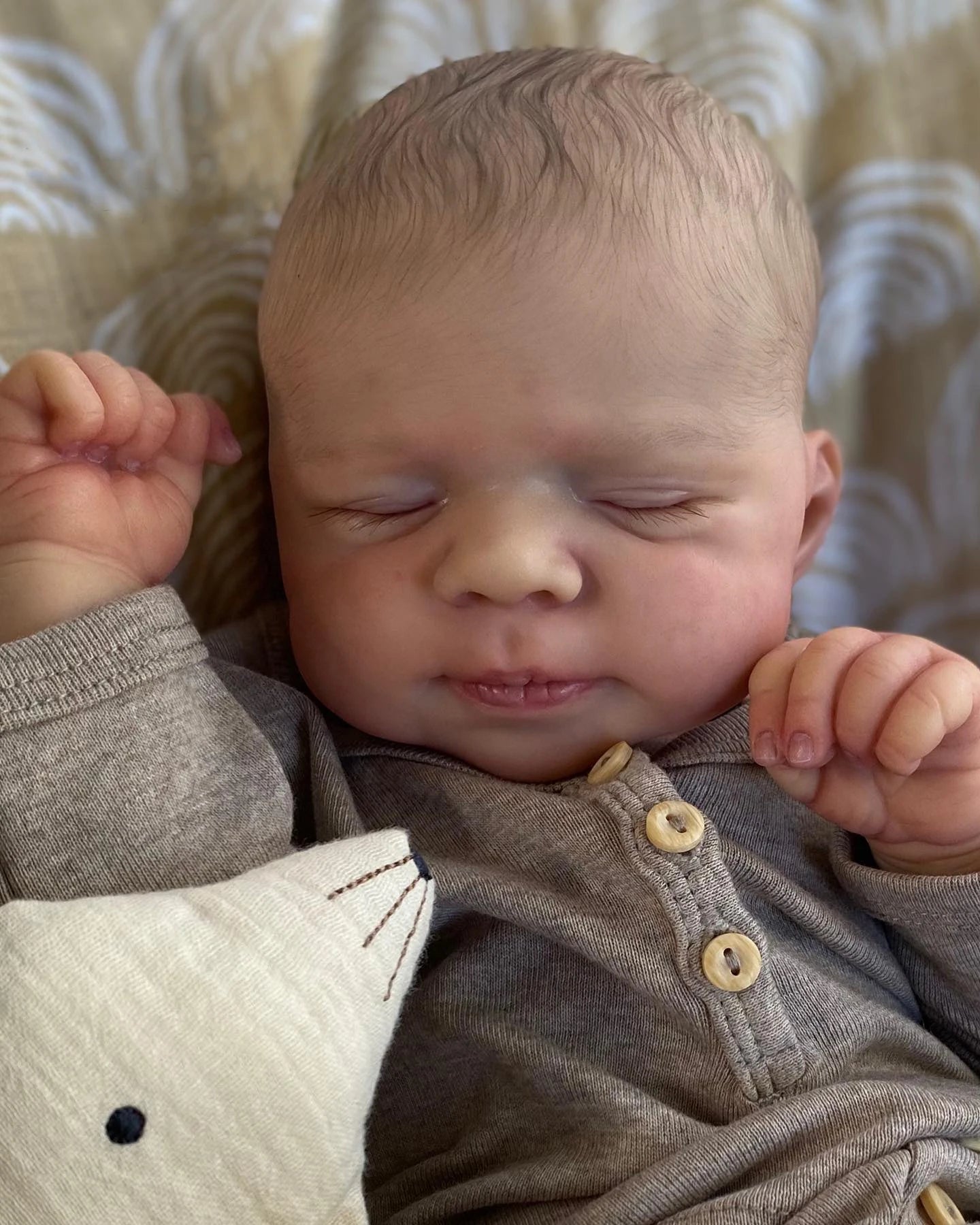 NPK 19inch Pascale Newborn Full Body Baby Reborn Doll with 3D Skin Multiple Layers Painting with Visible Veins Soft Touch Doll