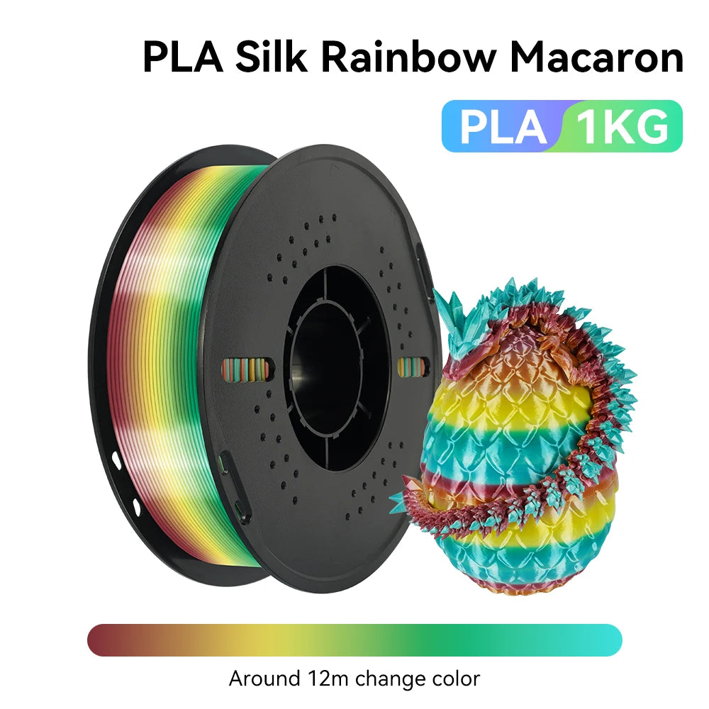 KINGROON 1kg 4kg  Silk & Matt Rainbow PLA 3D Printer Filaments Liquid Light for 3D Printing 1.75mm