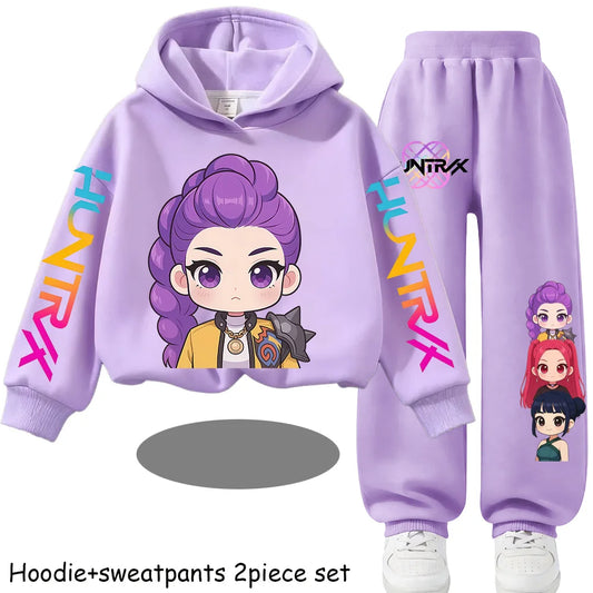 Kid Clothes Children's Zoey Hoodie Set with Boys' Rumi Casual Sports Shirt and Two Tone Girls' Soft and Comfortable Mira Pants