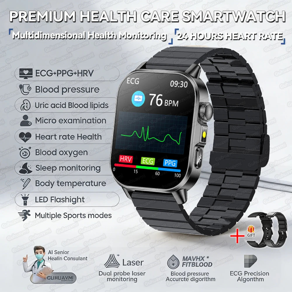 New Precise Health Care Smart Watch ECG+HRV Uric Acid Blood Lipids Emotional Perception Bluetooth Call Smartwatchs For Men Women