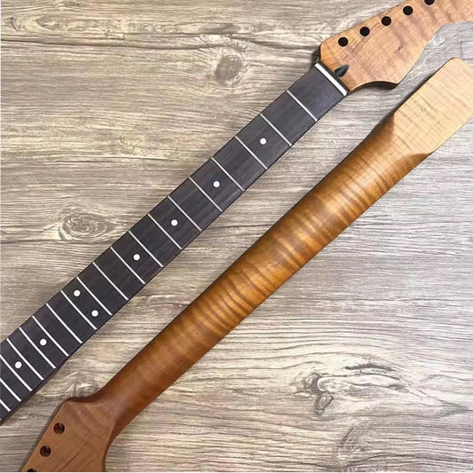 Tiger Flame ST-Style Electric Guitar Neck Stainless 22 Frets Rosewood Fingerboard for Guitar Lover Replacement Part