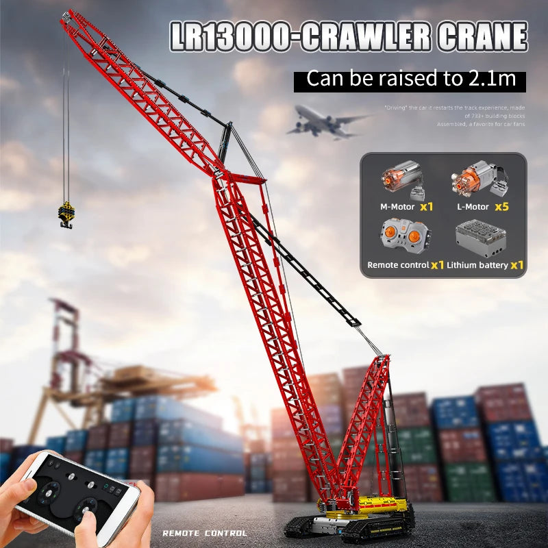 Mould King 17015 Technical Car Toys The RC Crawler Crane LR13000 Building Block Assembly Truck Brick Set Kids Christmas Gift