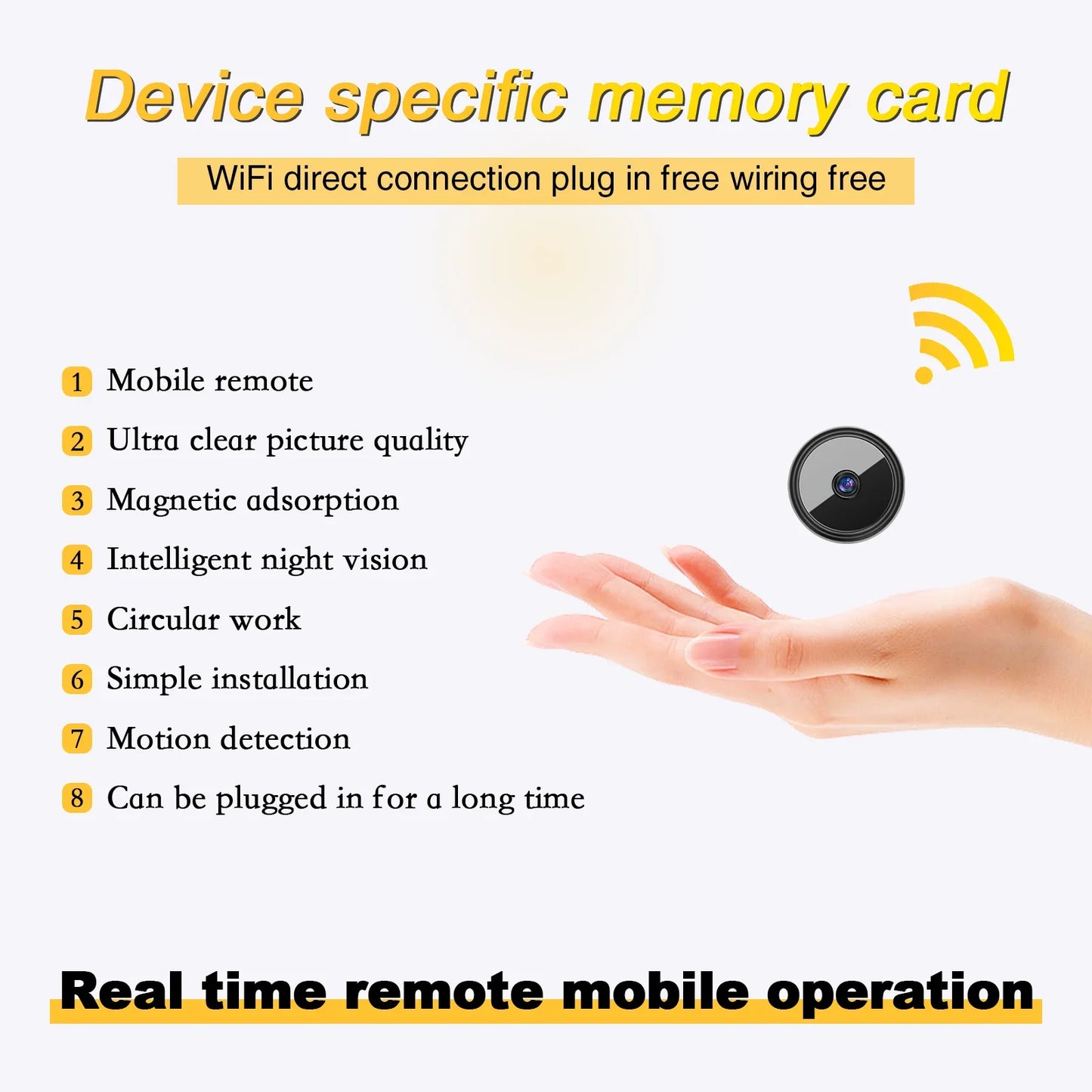 R13  Only 0.9-inch Mini Camera, 360° Panoramic Shooting, Smart Home, Wireless Elderly & Baby Monitor