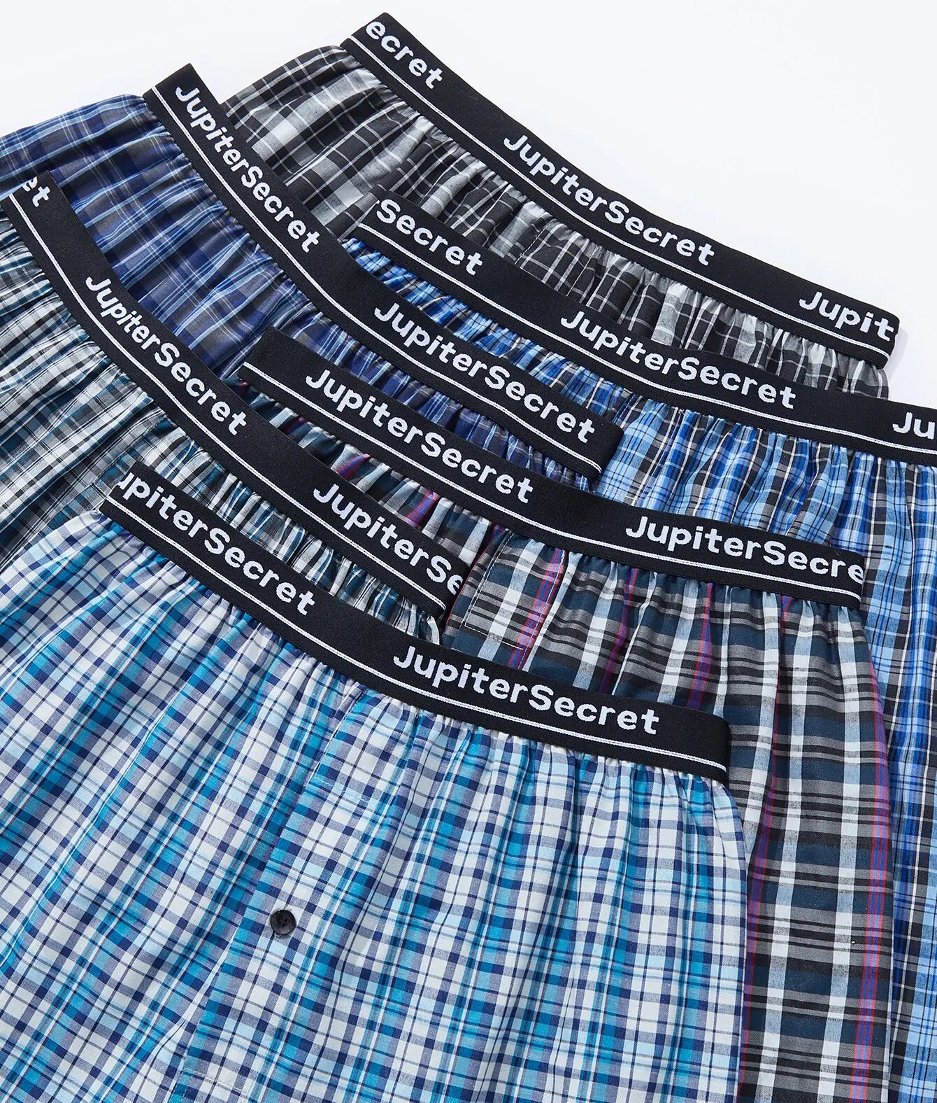 JupiterSecret 6pcs Men's Underwear Woven Boxer Shorts with Elastic Waistband and Button Random Color