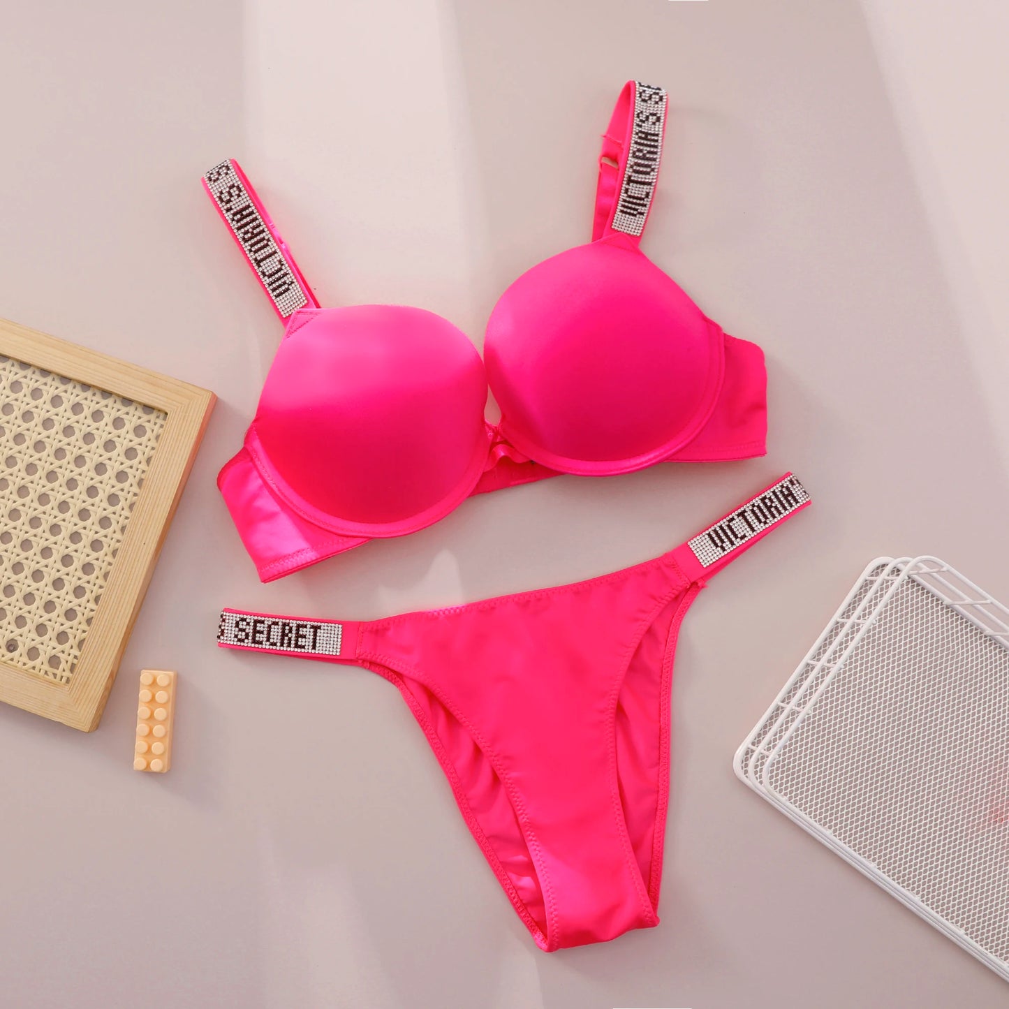 V Women Lace Push Up Bralette Seamless Comfortable Breathable Lingerie Home Wear Set Lingerie Set Underwear Set Bra Panty Set