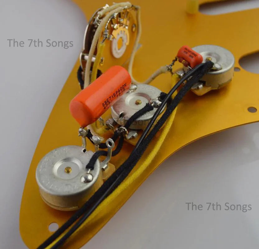 Electric Guitar 0.047uf Orange treble Bleed ST 5-Way C*S 250K Pots Wiring for SSS Guitar pickup