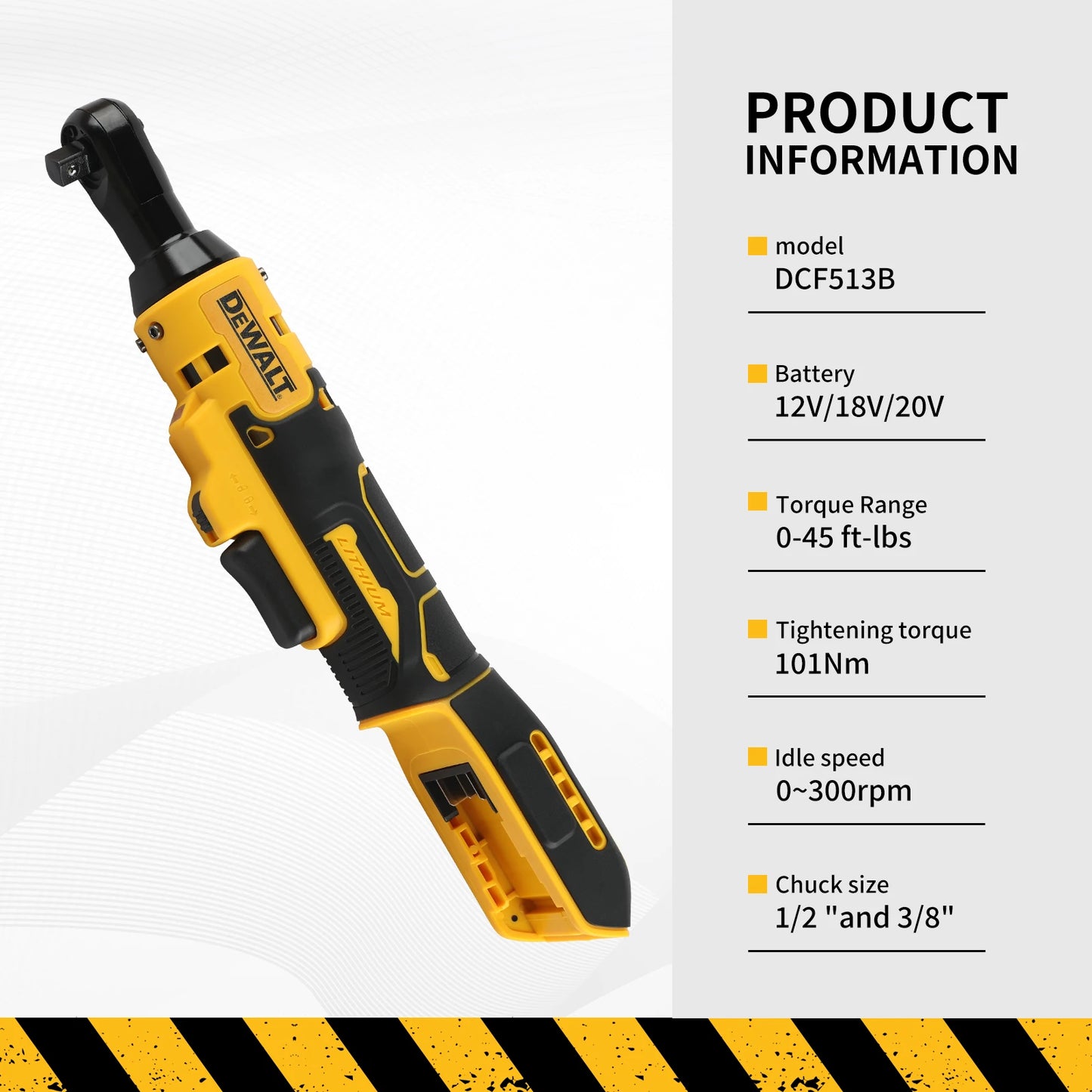 Dewalt DCF513 3/8 Inch Brushless Ratchet Right Angle Wrench LED Cordless Driver Variable Speed Power Wrench 20V Power Tools