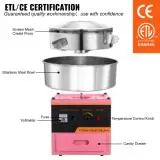 SucceBuy Electric Cotton Candy Machine Commercial Floss Maker Stainless Steel Bowl Sugar Scoop and Drawer for Birthday Party