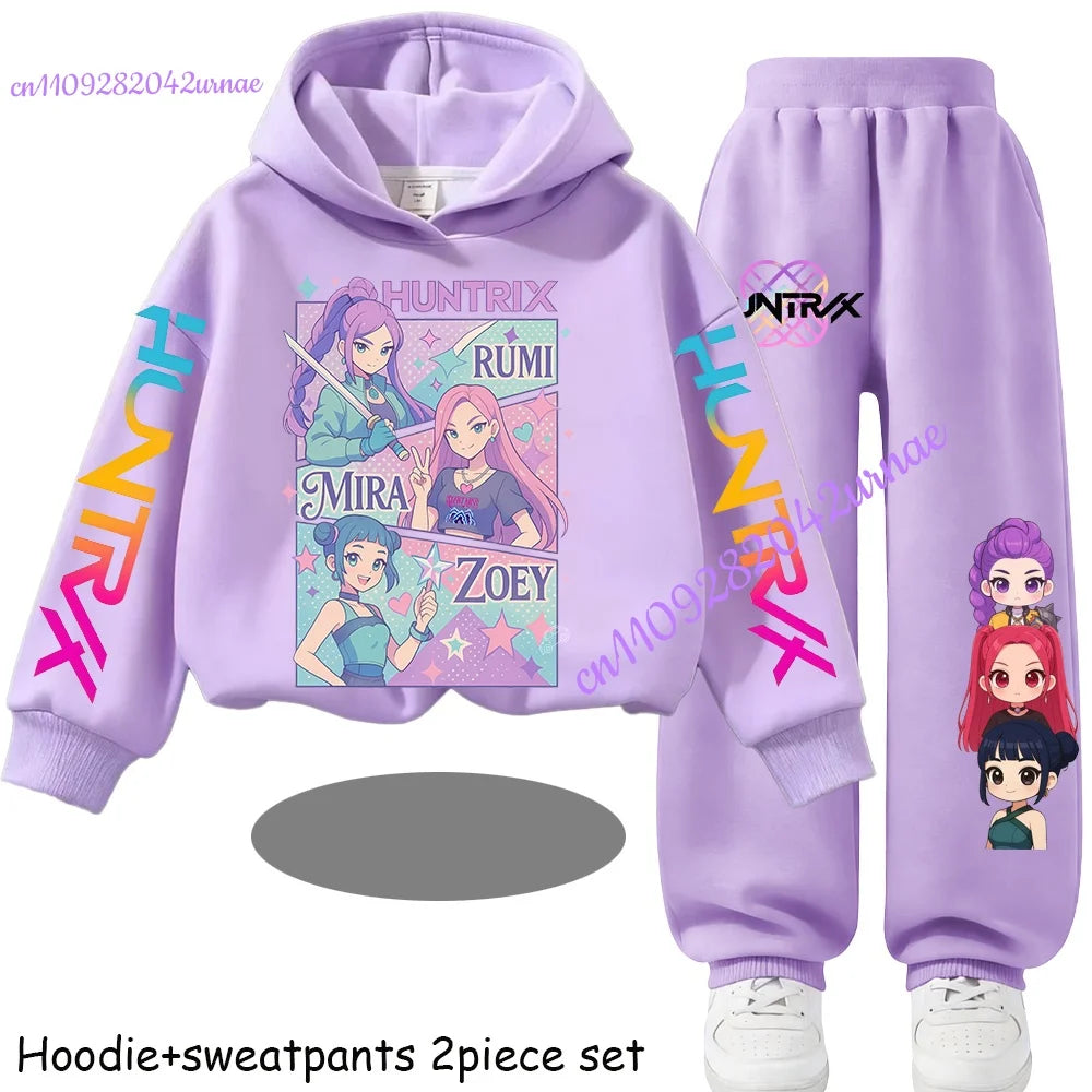 Kid Clothes Children's Zoey Hoodie Set with Boys' Rumi Casual Sports Shirt and Two Tone Girls' Soft and Comfortable Mira Pants