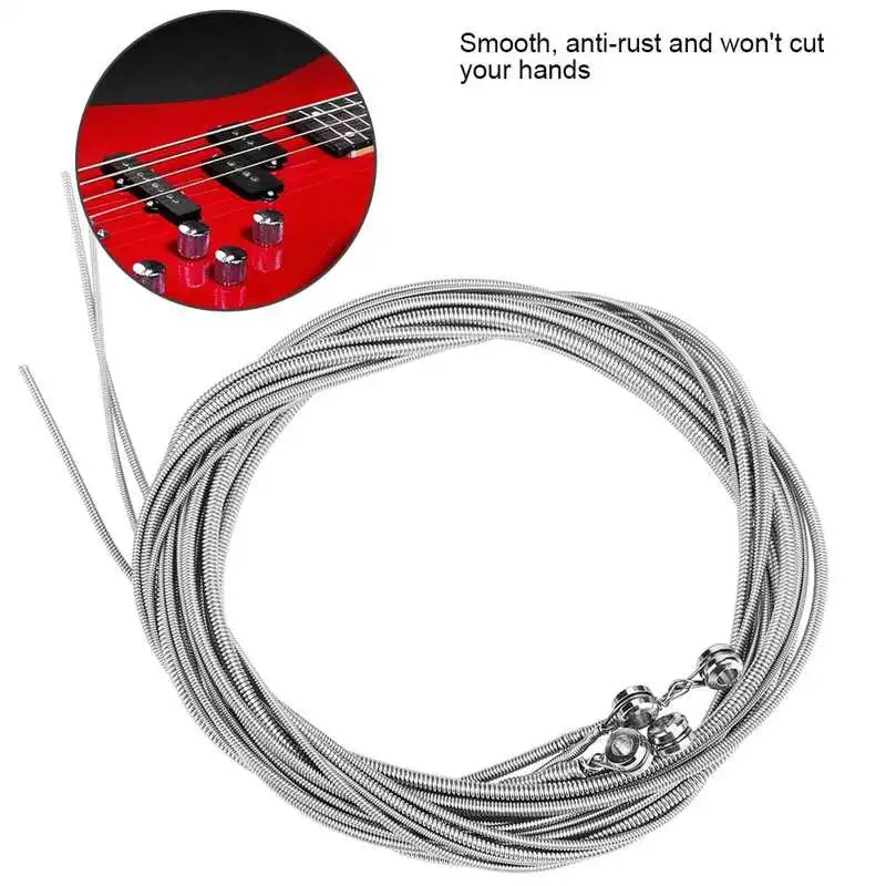 1Set Bass Strings 1mm 1.4mm 2mm 2.5mm  Smooth Anti-Rust 4-String Electric Bass Strings Instrument Accessory